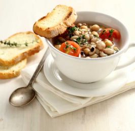 Tuscan-style Soup with thyme croutons and cherry tomatoes